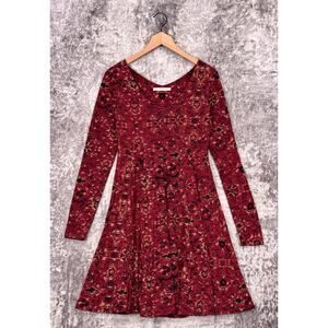 Peruvian Connection Dress Small Womens Floral Print Long Sleeve A Line